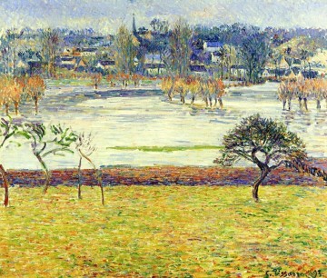 efecto blanco inundación eragny 1893 Camille Pissarro Paisajes río Pinturas al óleo